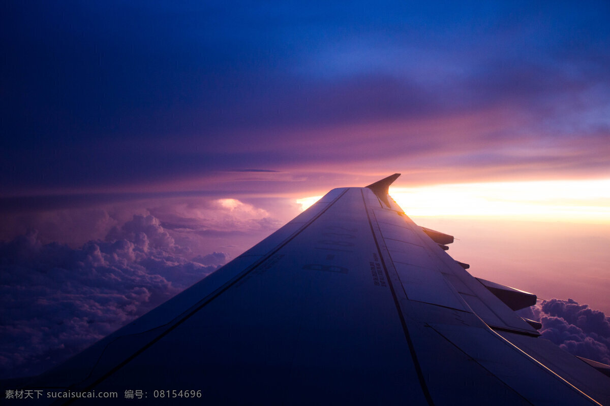 唯美 飞机 上 夕阳 风景 天空 落日 日落