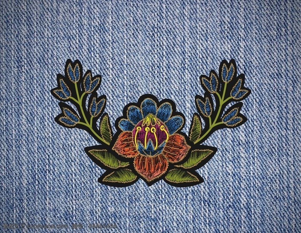 植物 花朵 花卉 刺绣 矢量图 服装设计 男装设计 女装设计 民族花纹花边 箱包印花 男装印花 女装印花 童装印花 潮流服装印花 潮牌设计 面料印花 布料印花 贴纸图案 绣花图案 刺绣图案 手工绣花 手工刺绣 中国风刺绣 传统绣花 植物花朵花卉 花丛中 一丛花 一朵花 花瓣 花蕊 树枝 树叶 绿叶 叶子 叶片 红花 效果
