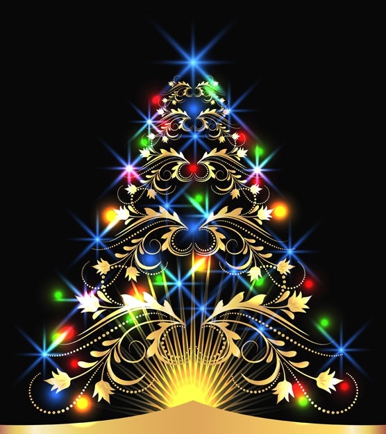 金色 圣诞树 矢量 璀璨 圣诞灯 花纹 时尚 动感 线条 光线 圣诞装饰 装饰 礼物 礼品 海报 招贴 背景 圣诞树装饰 矢量素材 圣诞 元素 圣诞节 节日素材