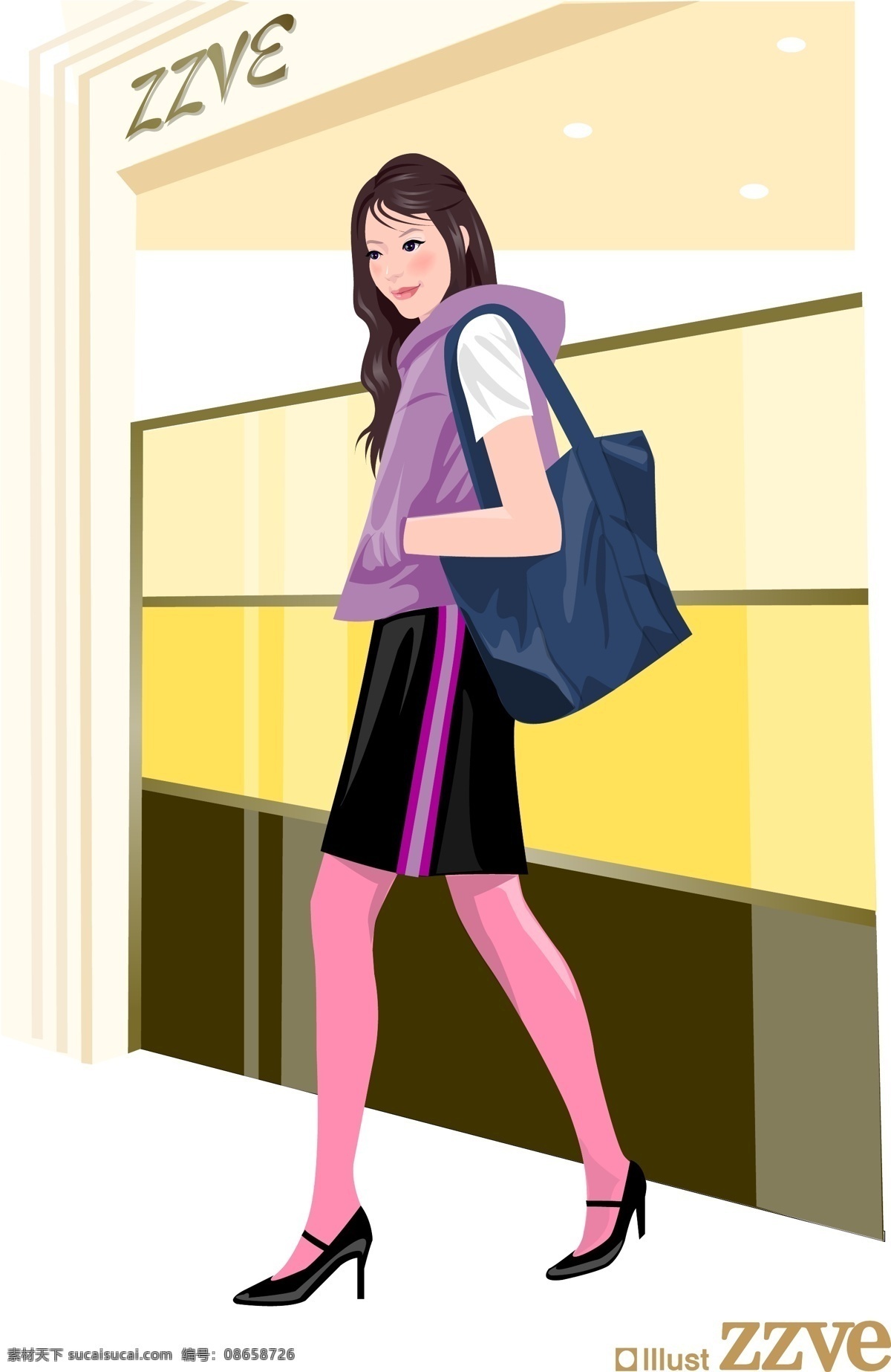 走路 美女 矢量图 美女矢量 走路的美女 挎包美女 时尚女郎 矢量人物 帅哥美女 蓝天白云 场景素材 动漫 动画场景 游戏场景 卡通漫画 手绘动漫场景 卡通人物 手绘春天 卡通动漫 梦幻动漫场景 彩绘 插画 动漫动画 动漫人物