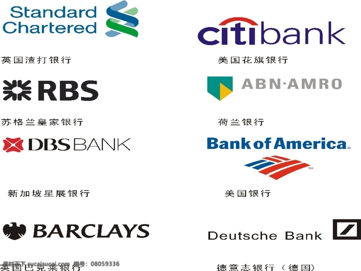世界 大 银行 logo大全 商业矢量 矢量下载 世界各大银行 网页矢量 矢量图 其他矢量图