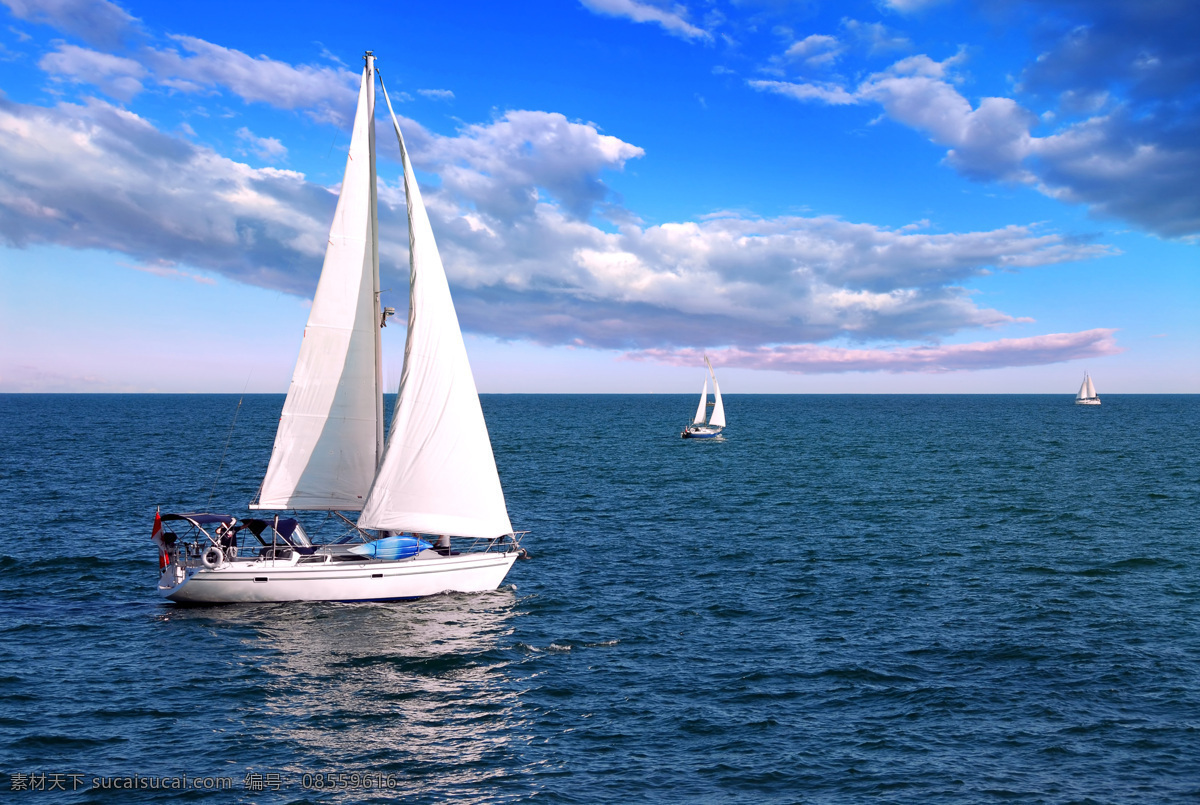 帆船海景 船 海景 天空 蓝色