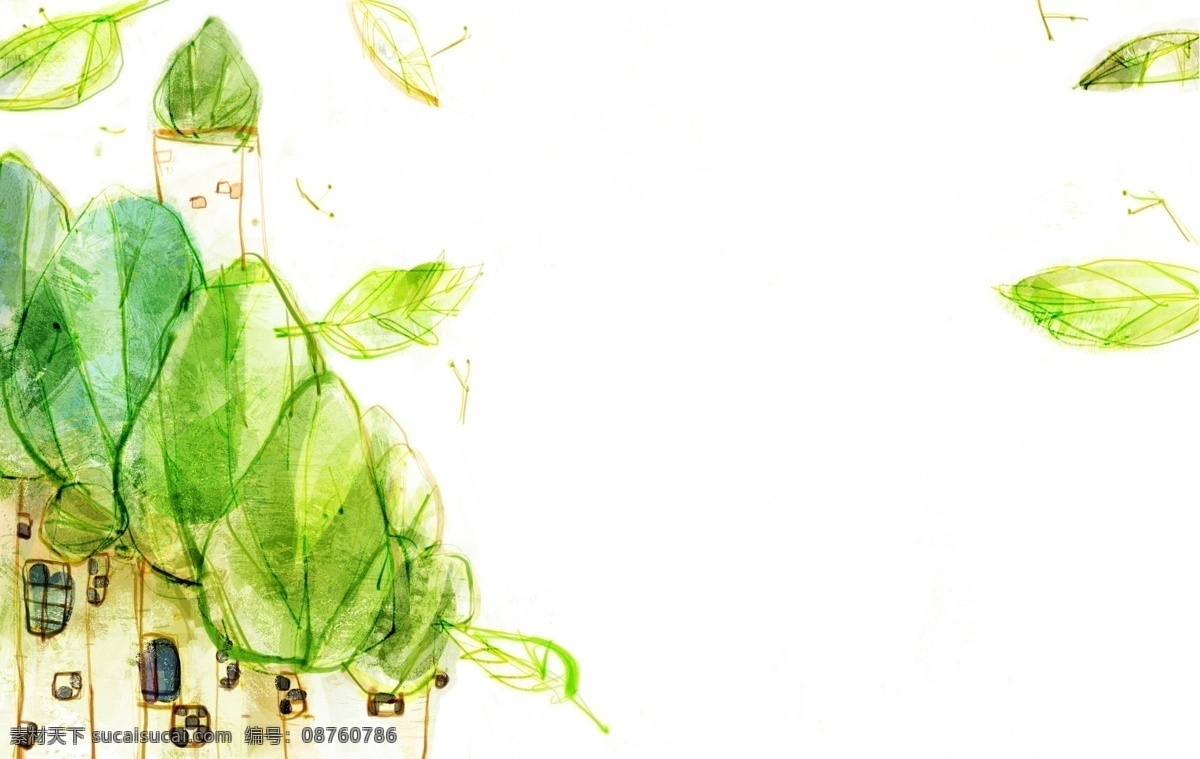 分层 草藤 花边 花卉插画 花藤 花纹花边 绿叶 手绘绿叶 手绘 模板下载 绿叶插画 植物插画 源文件 插画集