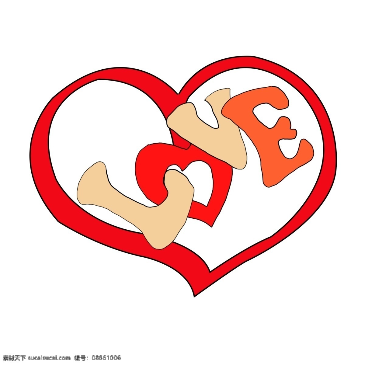 情人节 带 love 心 love与心 心形 红色心形框