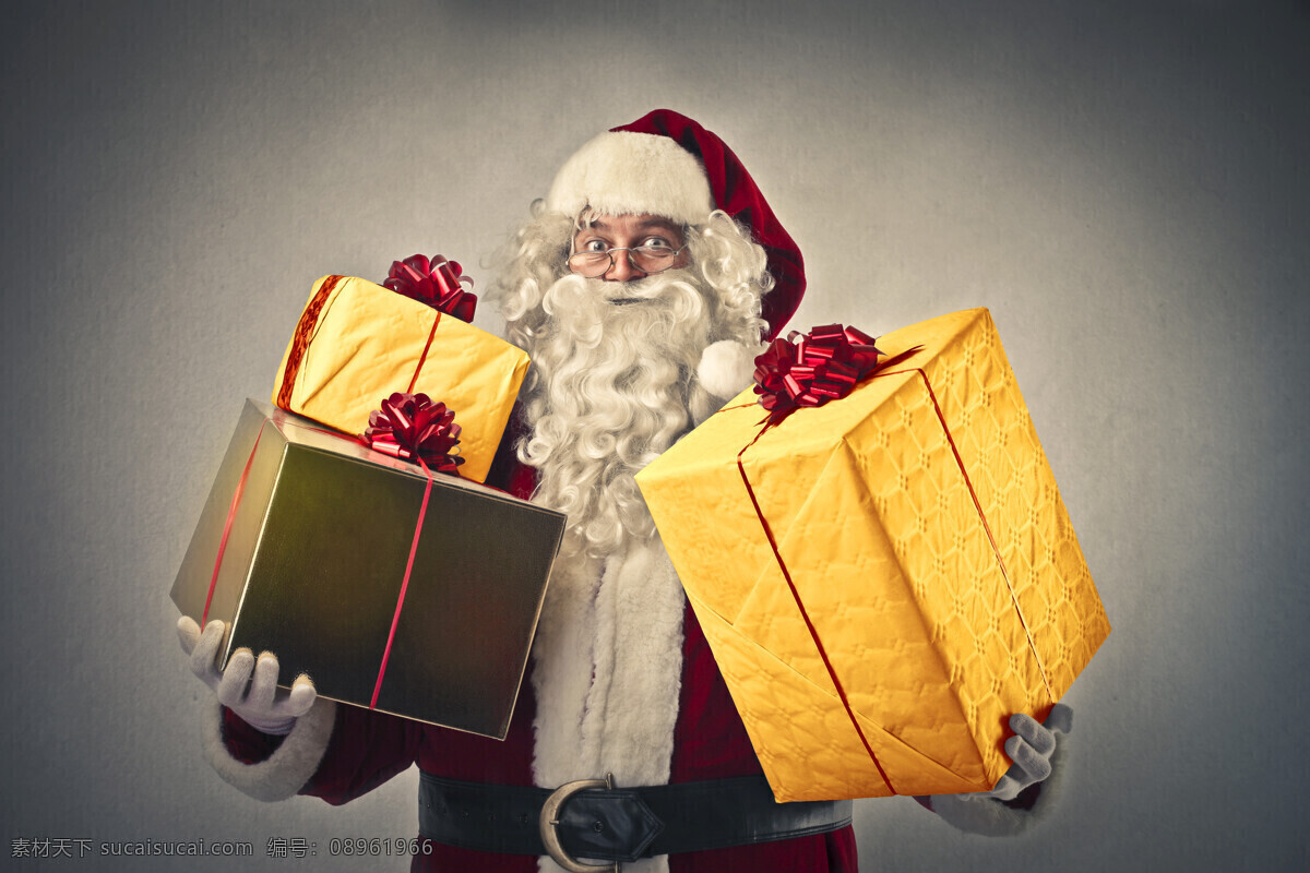 抱 礼物 盒 圣诞老人 油画 礼物盒 礼品盒 人物 圣诞节 节日 老人图片 人物图片