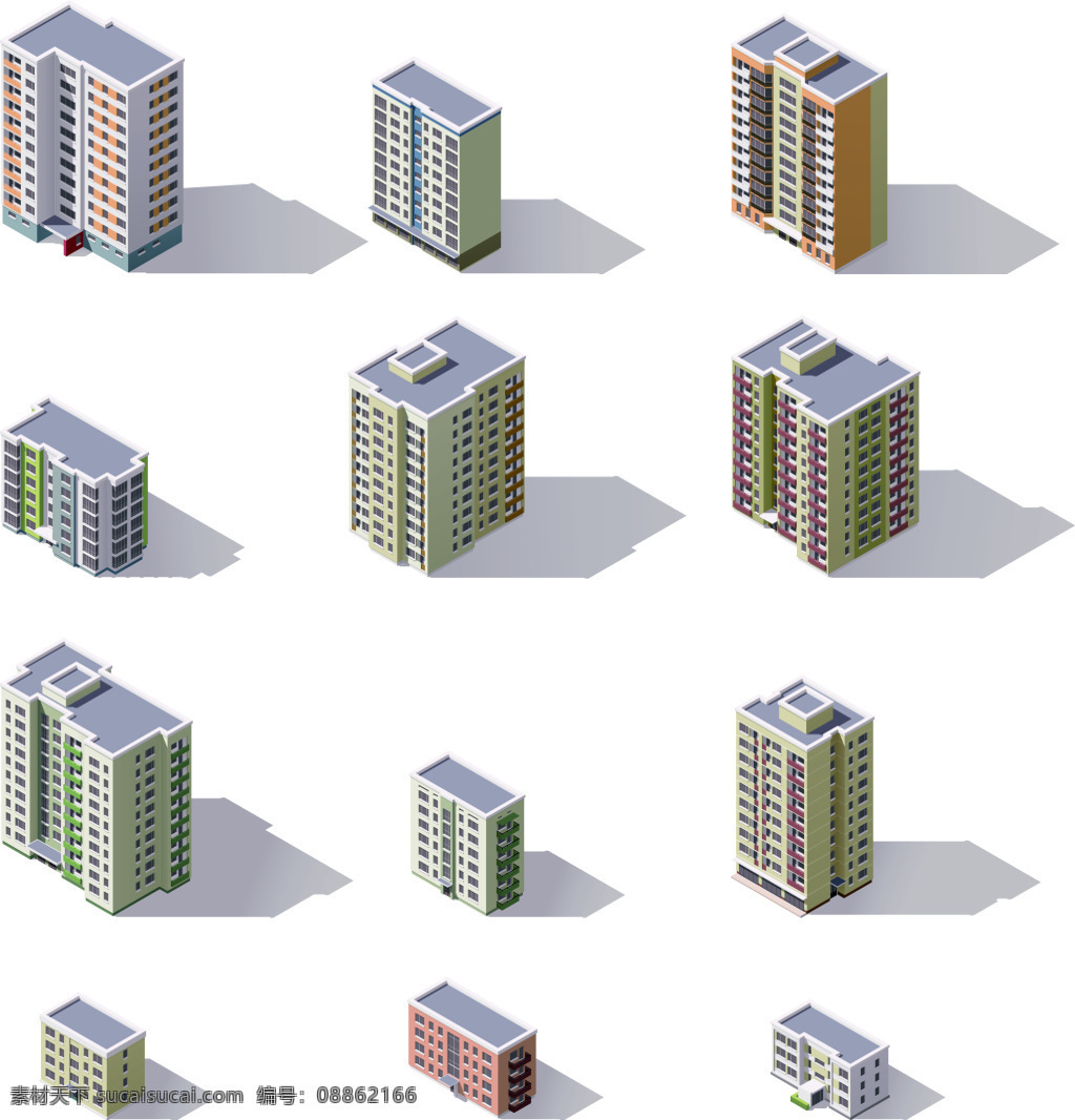 城市 时尚 高楼 插画 房子 建筑