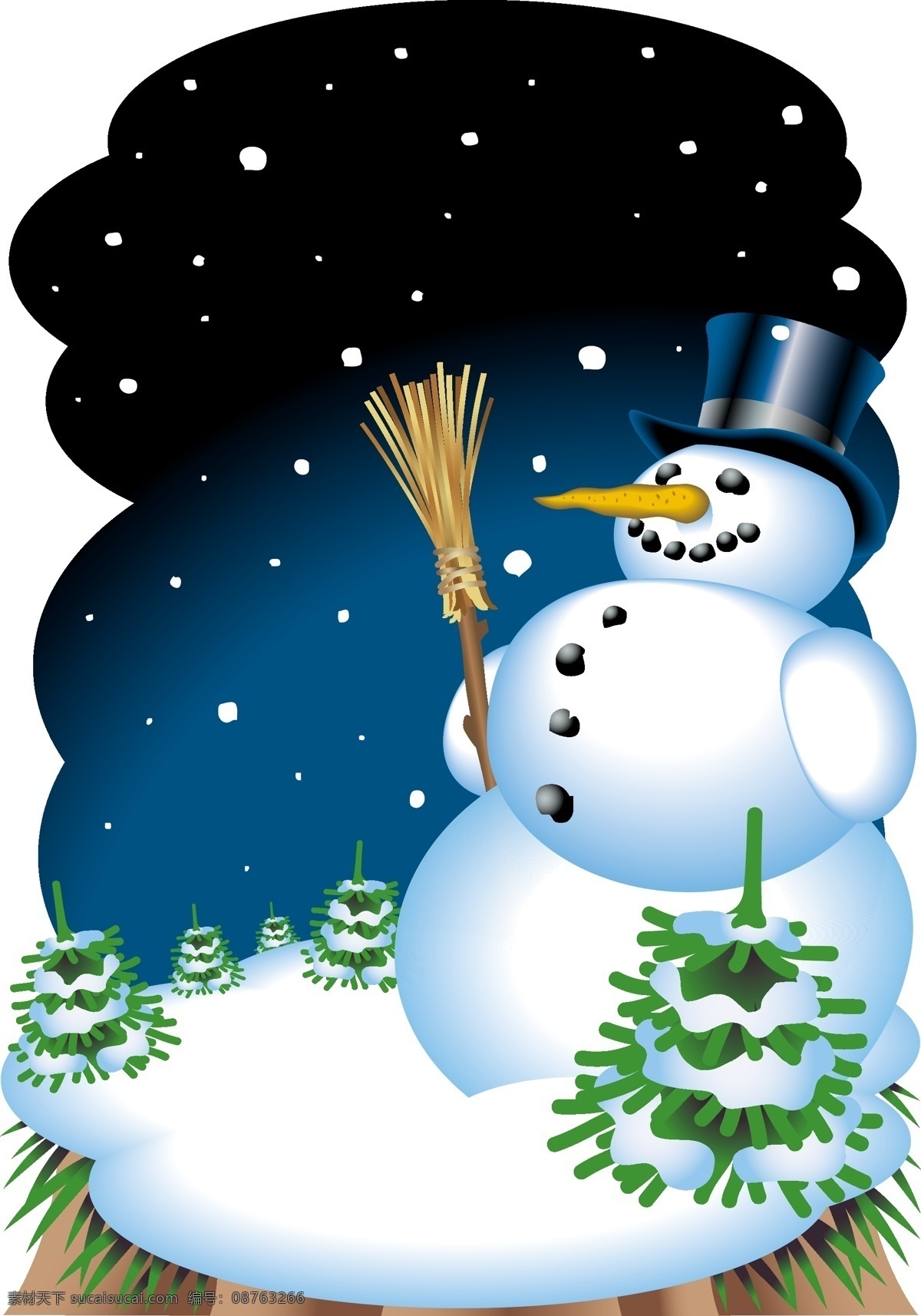 雪 世界 矢量图 天空 相框 雪人