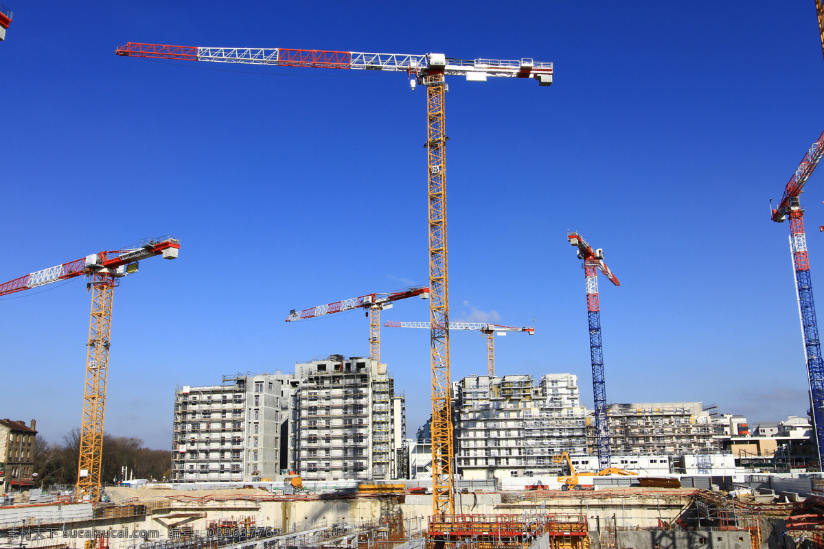建筑工地 工地 建筑 科技 塔吊 机械 在建高楼 高楼 仰视高楼 商务 人物 运动 现代科技 工业生产