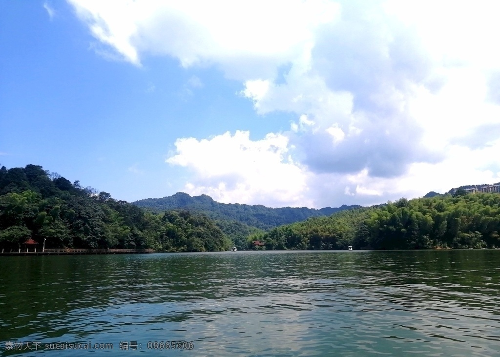 湖水 天岛湖 蓝天 白云 清山绿水 自然景观 自然风景