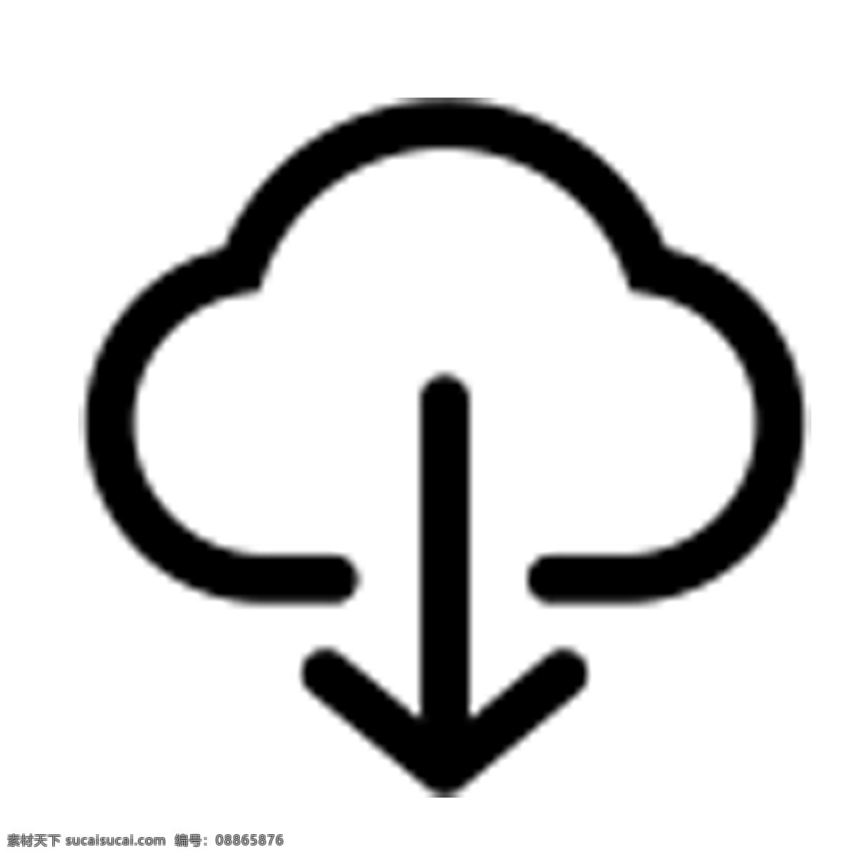 云 卡通 图标 箭头 云下载 手机图标 电子图标 图标设计 网页图标设计
