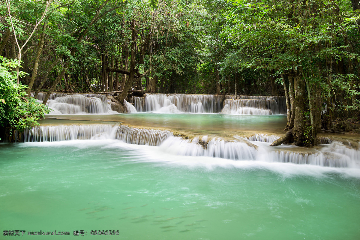 树林 瀑布 风景摄影 泰国风景 流水 北碧风景 瀑布风景 美丽景色 自然风光 美景 自然风景 自然景观 黑色