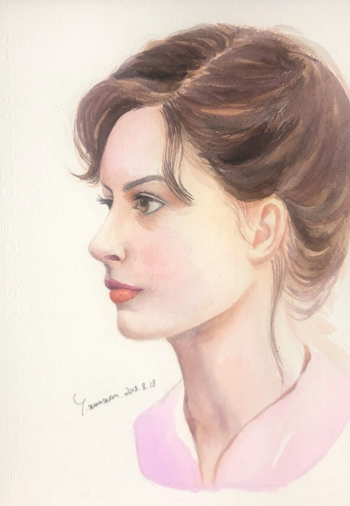 水彩人像 水彩 人物画 美女 插画 手绘 文化艺术 绘画书法
