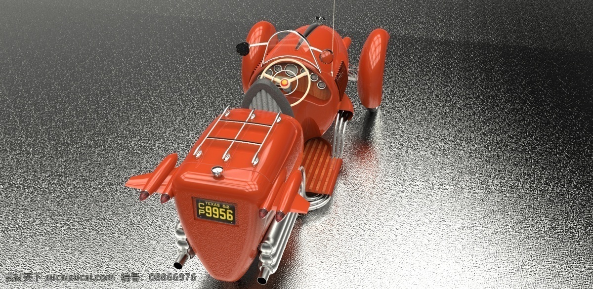 巡洋舰 三轮车 1952 豪华 工业设计 汽车 3d模型素材 其他3d模型
