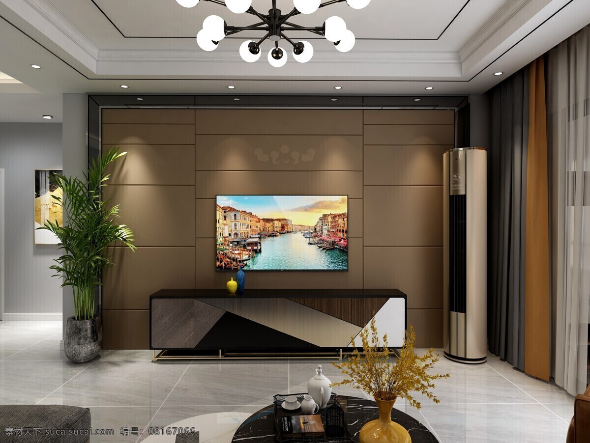 客厅 电视墙 效果图 软包 硬包 简单背景墙 现代客厅 3d设计 3d作品