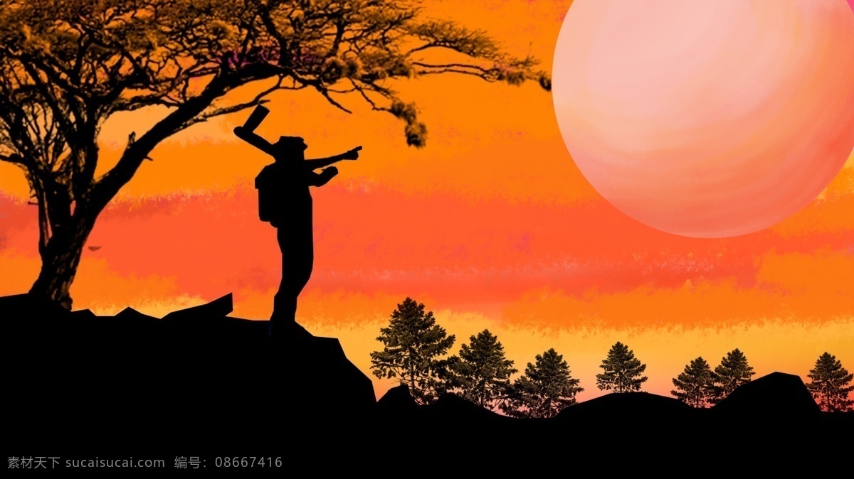你好晚安赏月 赏月 插画 绘画 桌面 壁纸 你好晚安 配图