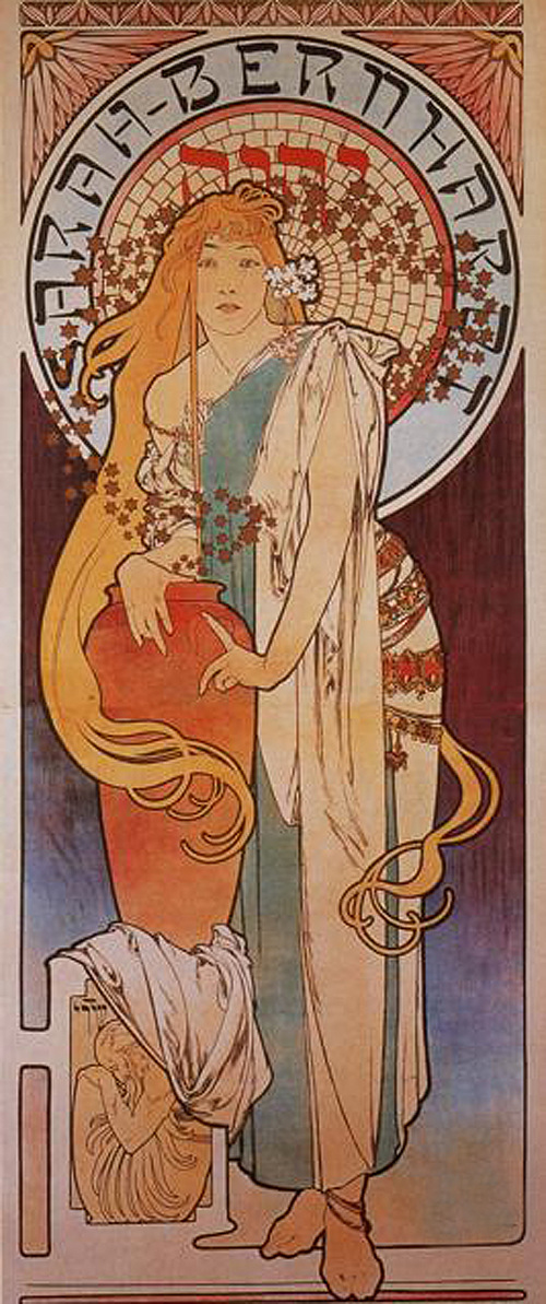位图 插画师 alphonse mucha 免费素材 面料图库 服装图案 棕色