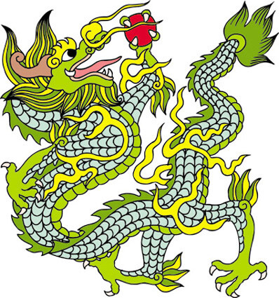 龙纹 花纹装饰 中华传统 矢量素材 设计素材 龙凤图纹 中华图典 矢量图库 白色