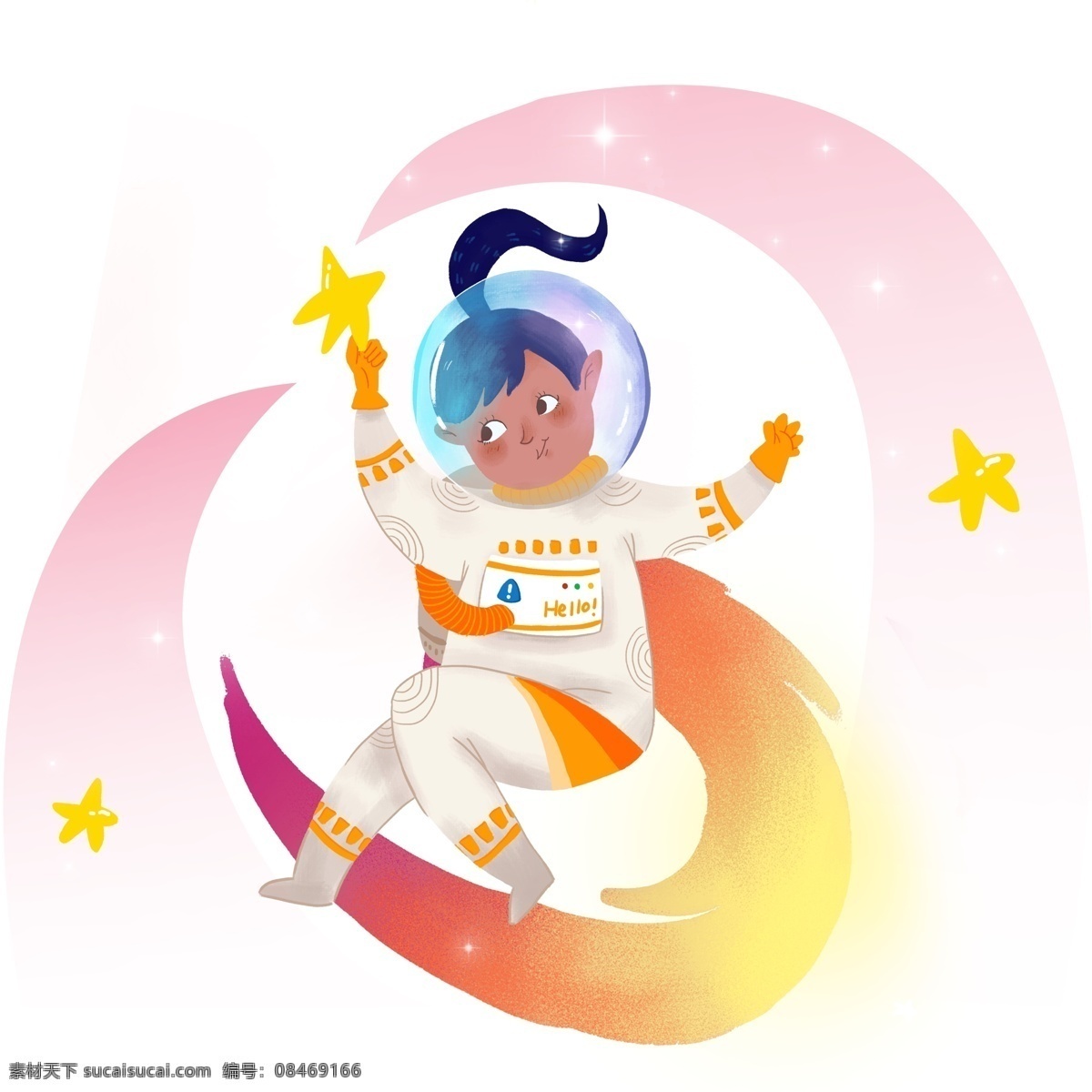 人类 月球 日宇 航员 女孩 人类月球日 宇航员 星星 星河 航天 科技