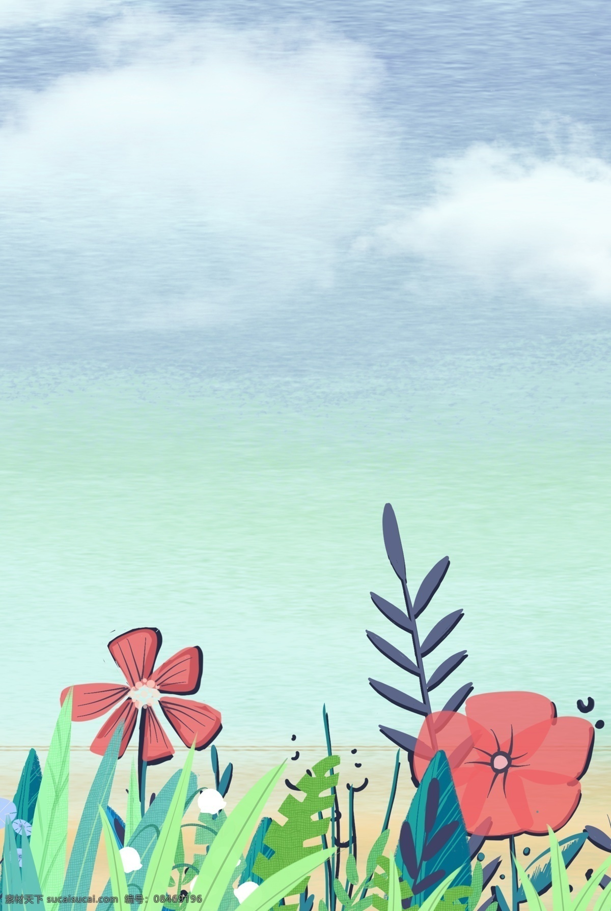 惊蛰 春天 分层 banner 二十四节气 绿色 草地 手绘 农历节气 花朵 创意合成