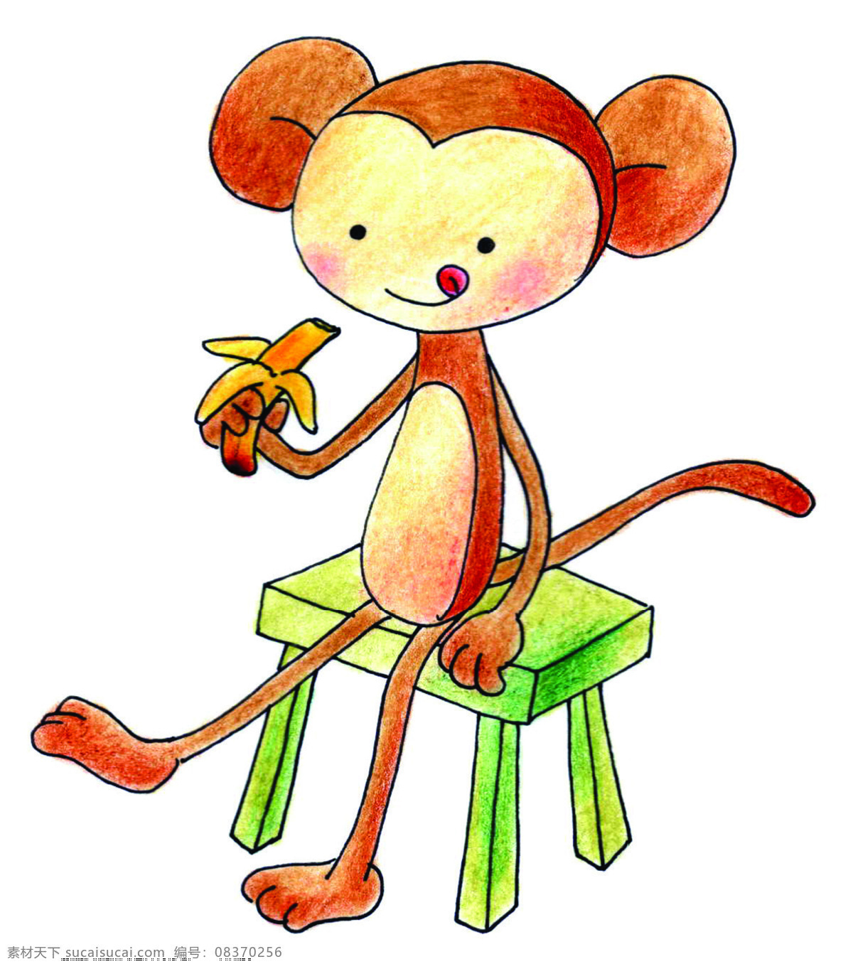 插画图片 动漫动画 小猴子 吃 香蕉 小 猴子 设计素材 模板下载 插画集