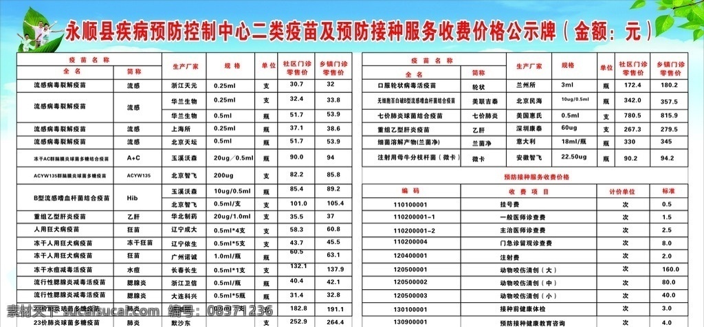 医院 收费 公示牌 收费公示牌 医院展板 疾控中心 防预控制 展板模板