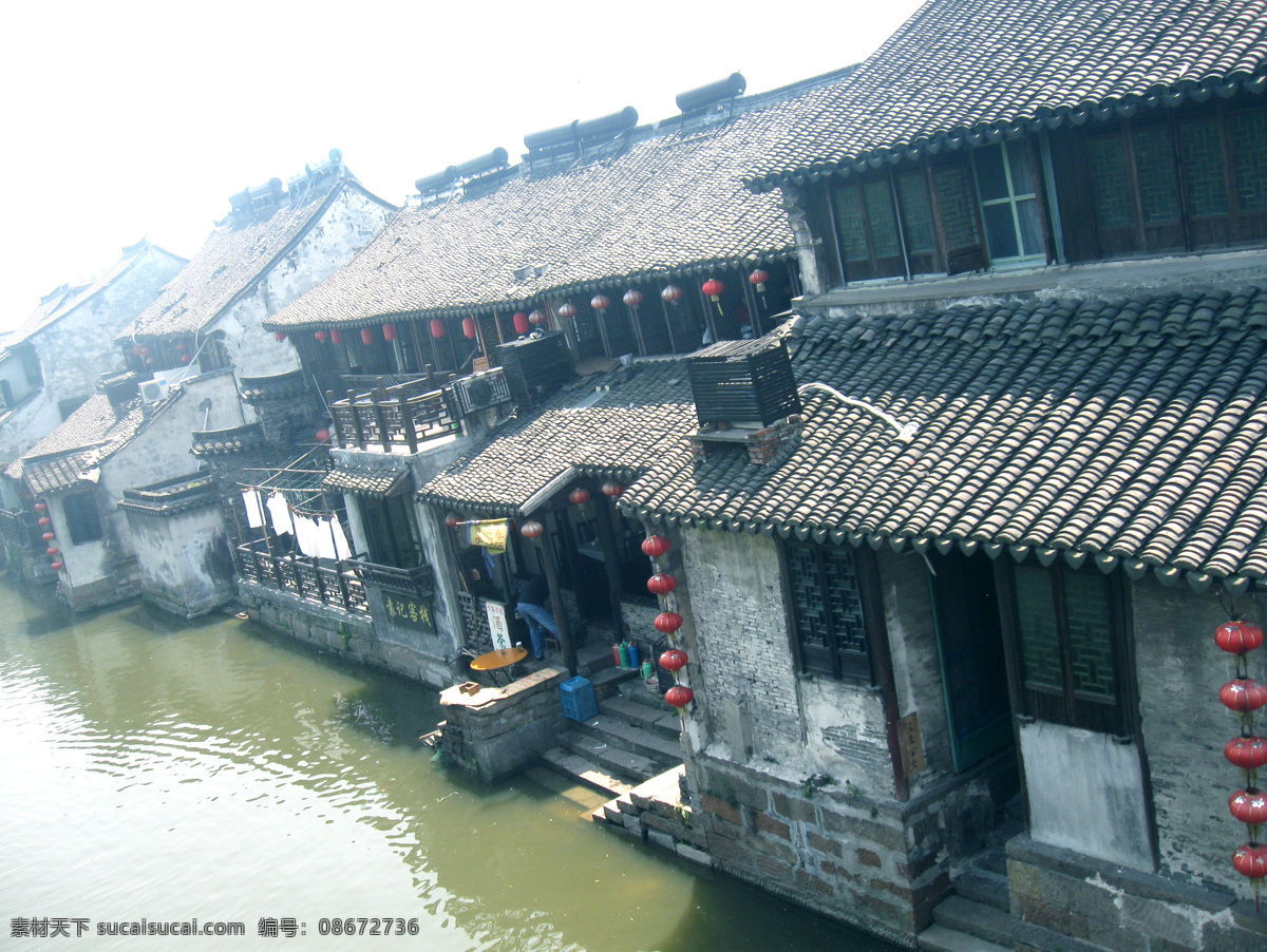 西塘 风景 大红灯笼 古镇 旅游摄影 人文景观 摄影图 西塘风景 水上楼阁 生活 旅游餐饮
