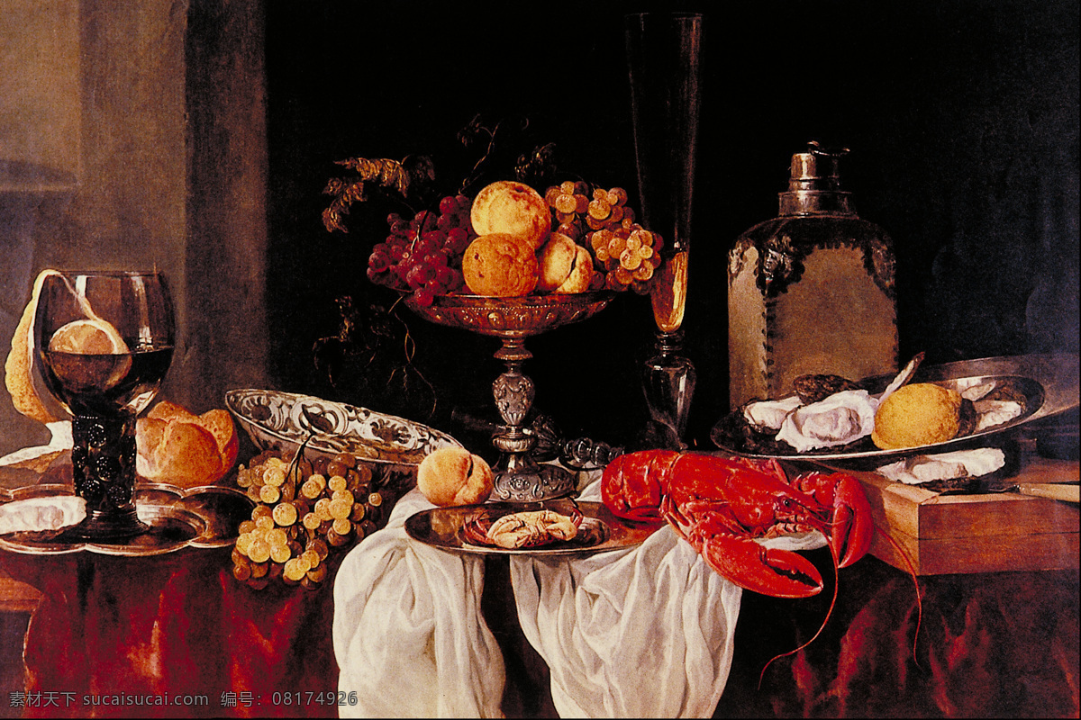 传统文化 高清图片 绘画书法 绘图 龙虾 人物油画 扫描 水果 油画 餐 进餐 国外风情 国外传世名画 画像 仿真 展览品 迷人 文化艺术 国外画集 装饰素材