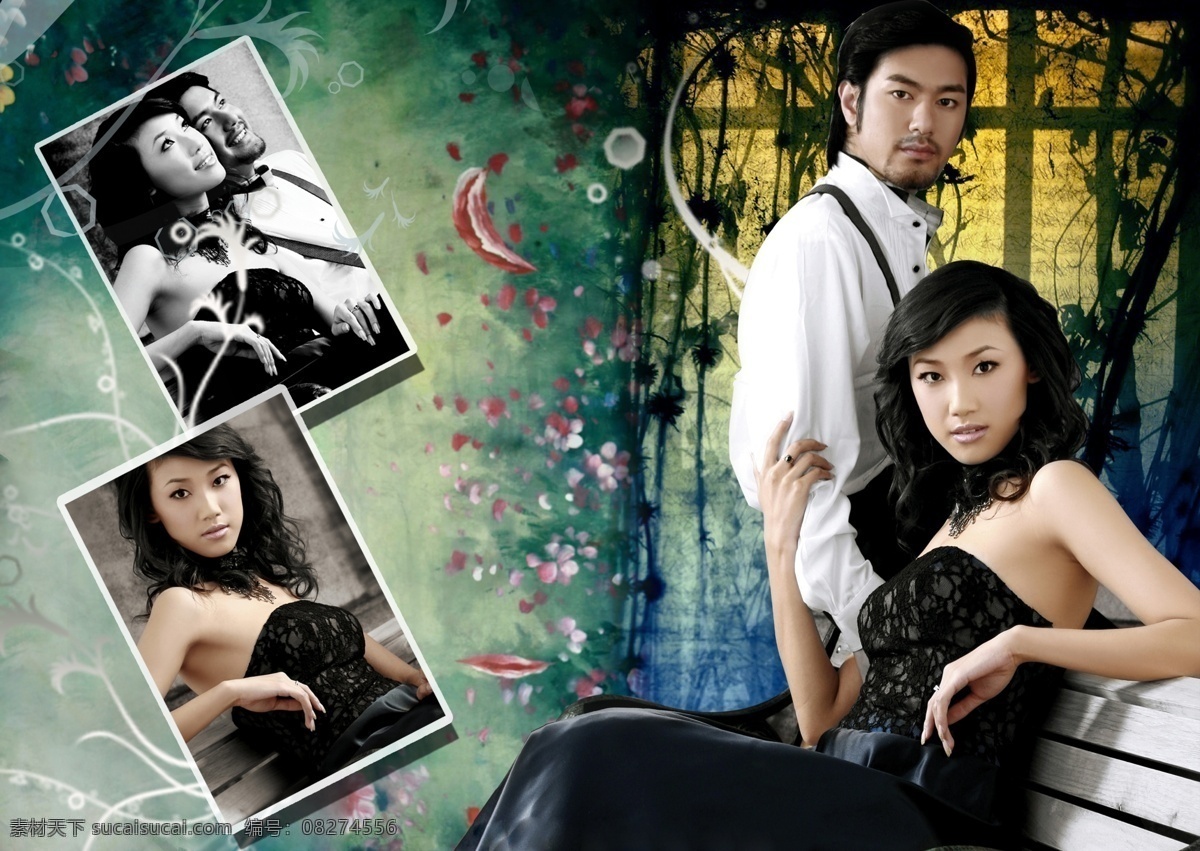 2009 婚纱摄影 模板 婚纱 黑色