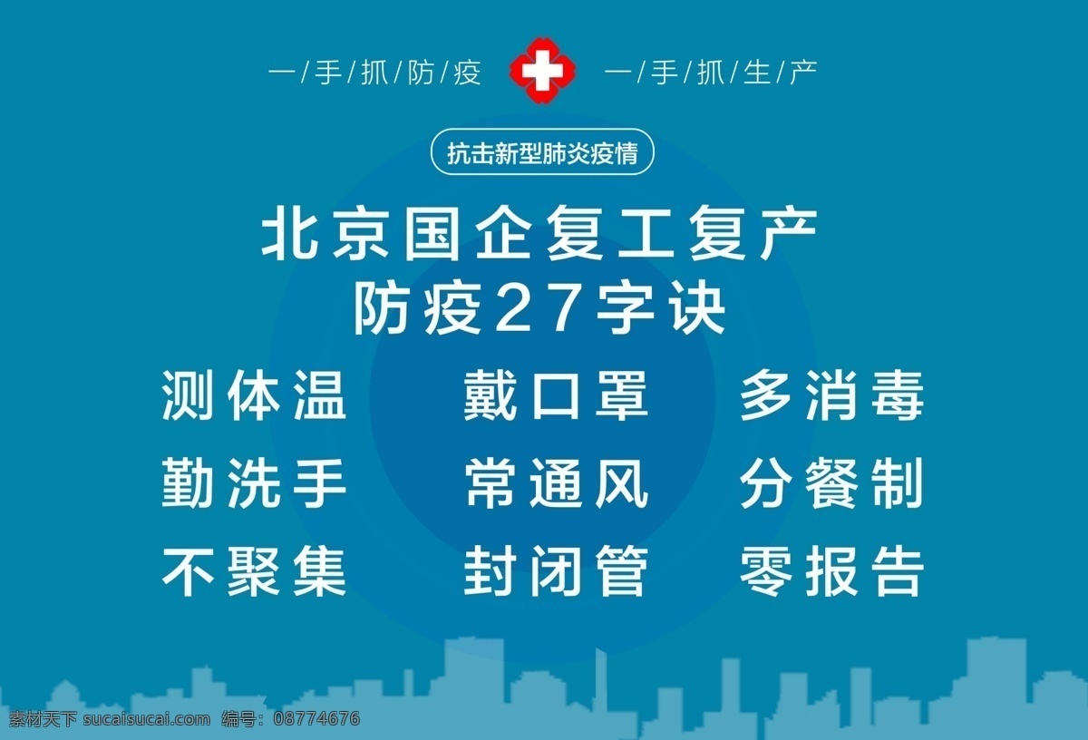 北京 国企 复工 复产 防疫 字 决 北京国企复工 复产防疫 27字 防疫27字决 27字决 复工复产 复工复产防疫 餐饮海报 分层