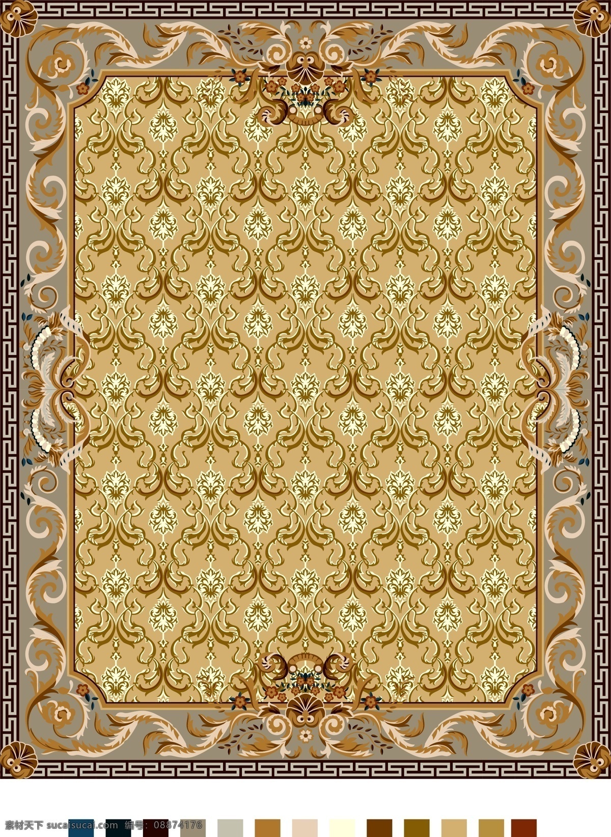 地毯图案 地毯设计 地毯拼花 外国图案 外国传统图案 欧式图案 传统地毯 底纹 边花 花纹花边 底纹边框 矢量