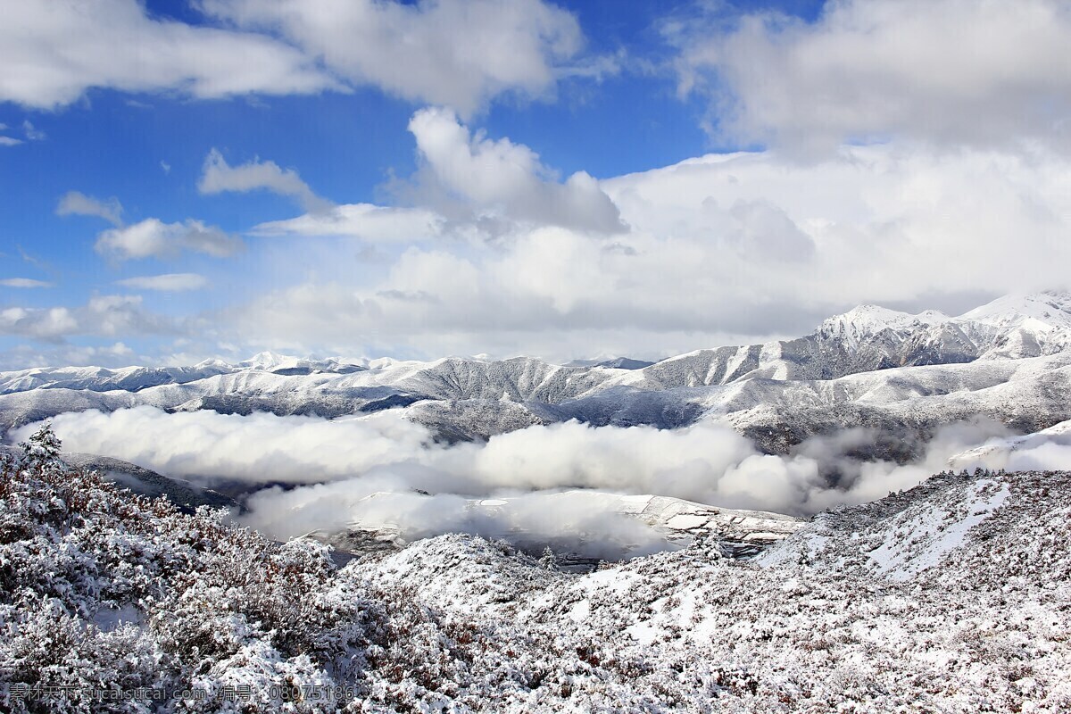 最美的雪景 九寨沟 黄龙 途中 雪宝鼎 雪景 自然景观 自然风景