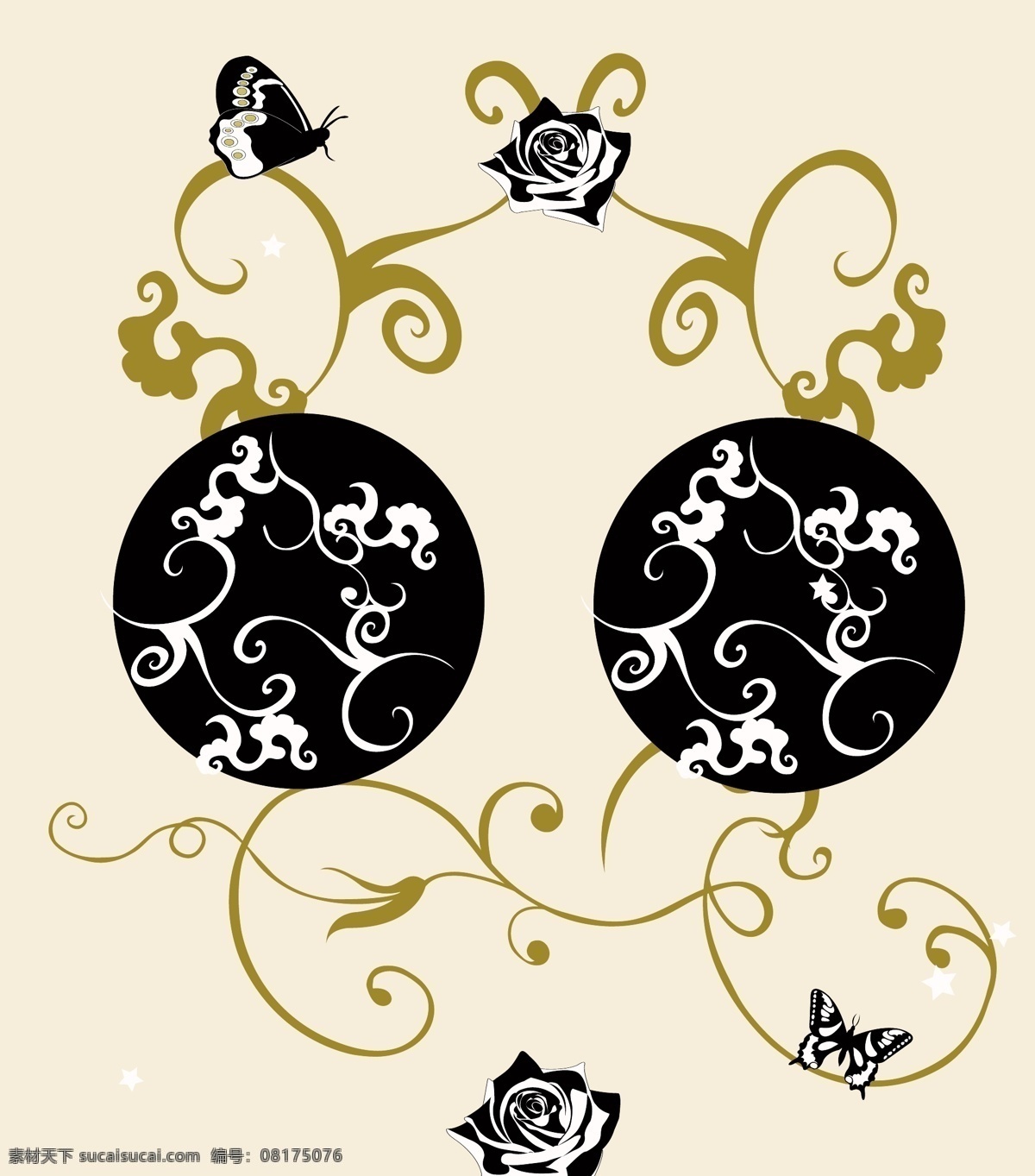 移门 图案 背景底纹 蝶 黑白 花 花瓣 花纹 玫瑰 欧式 移门图案 时尚 玻璃印花 四维空间8期 矢量 家居装饰素材