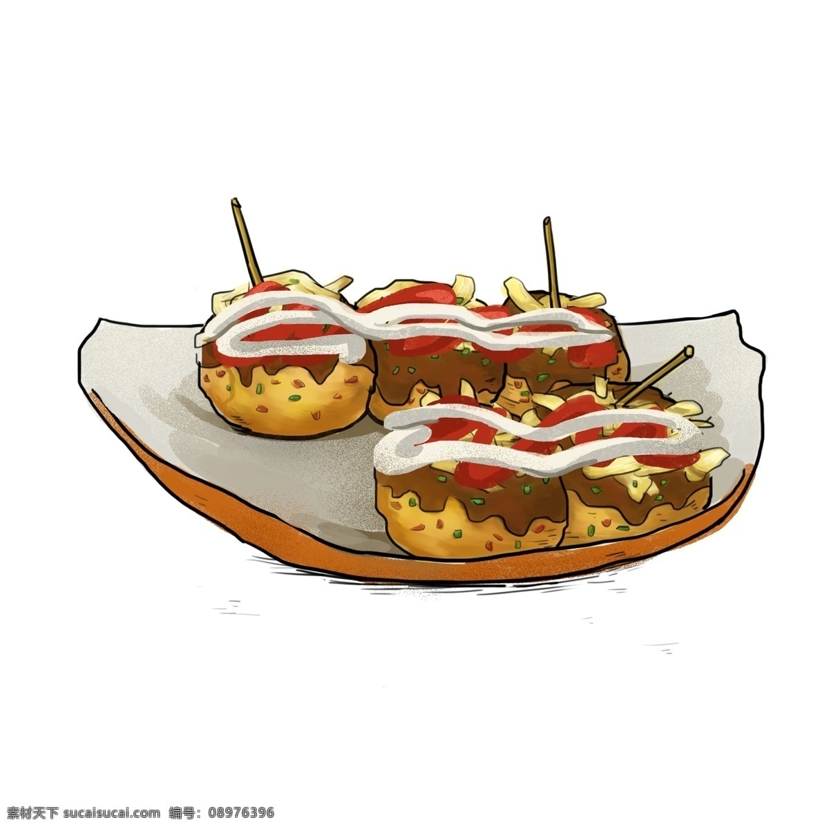 原创 手绘 风格 食物 章鱼 烧 元素 美食 西餐 插画素材 食物素材 餐单 做饭 煮菜 中餐 手绘美食 插画美食 插画食物 手绘食物 章鱼烧 日式 小 丸子 手绘章鱼烧