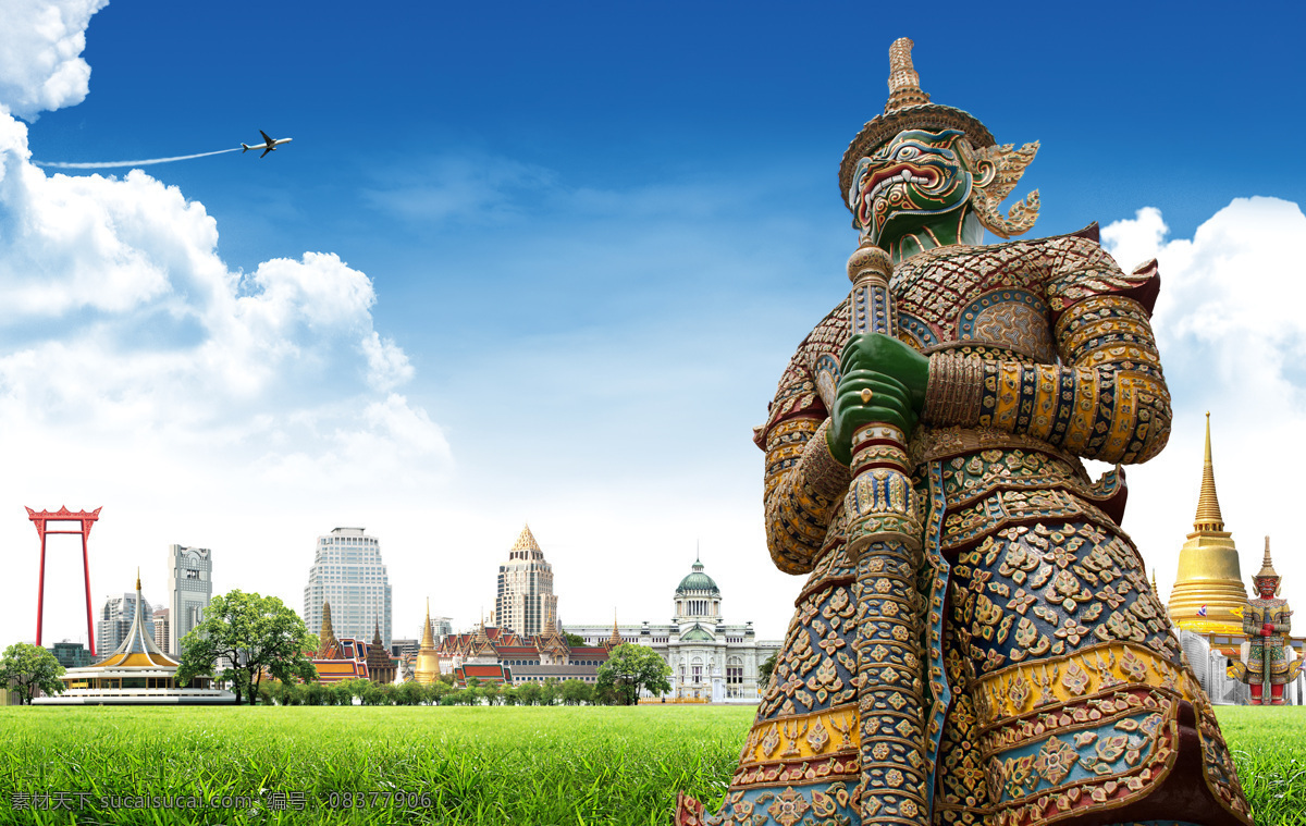 泰国旅游 泰国风景名胜 泰国景点 美丽风景 泰国旅游景点 泰国雕塑 塑像 名胜古迹 自然景观 白色
