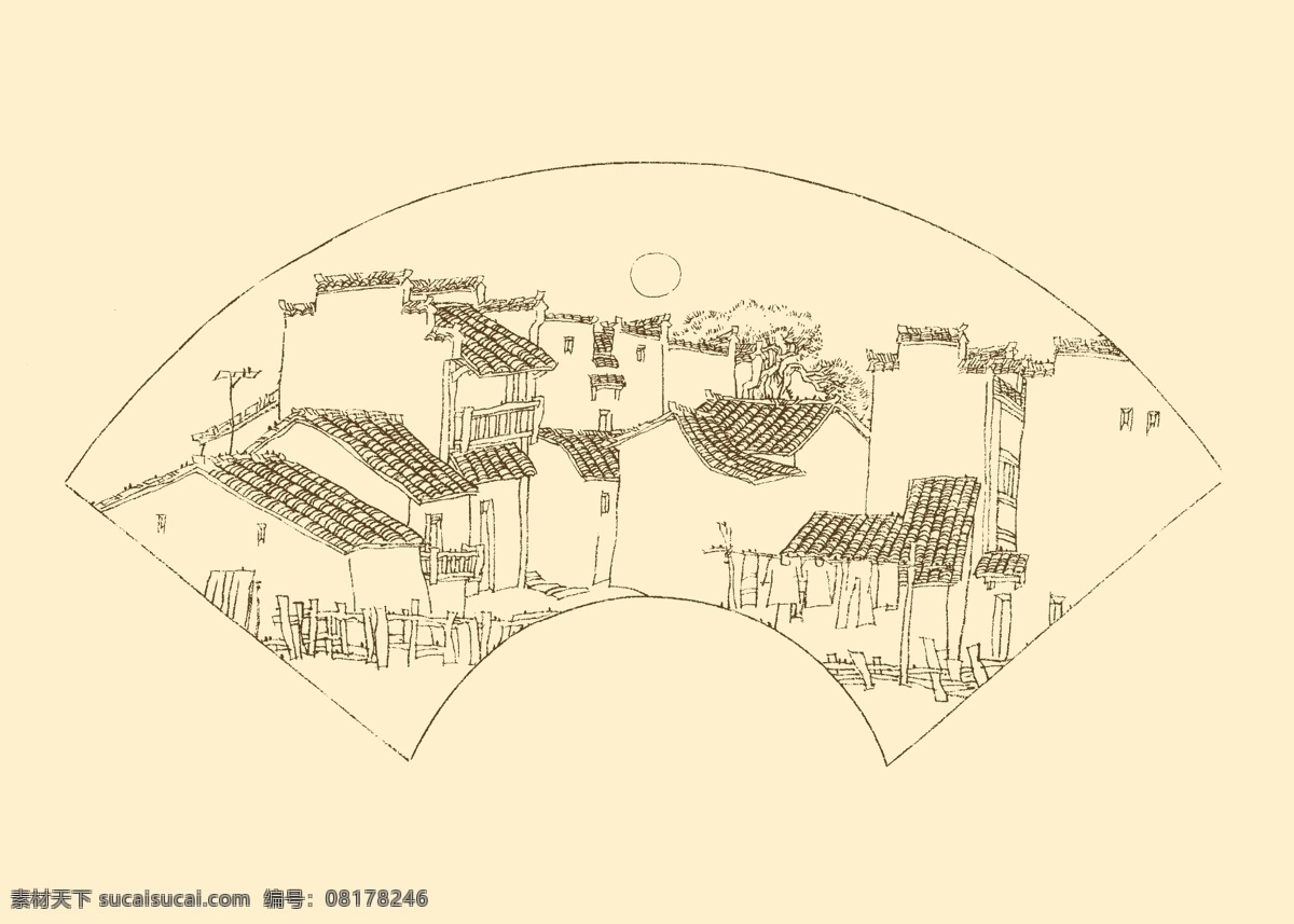 皖南古民居 白描 构图 建筑 古建筑 线描 勾勒 线条 民居 速写 钢笔画 徽派建筑 皖南 古 资料集 风景 分层 源文件