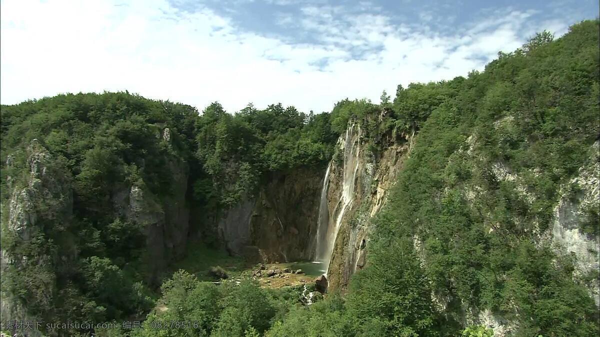 自然风 山川 瀑布 背景 视频 美景 景色