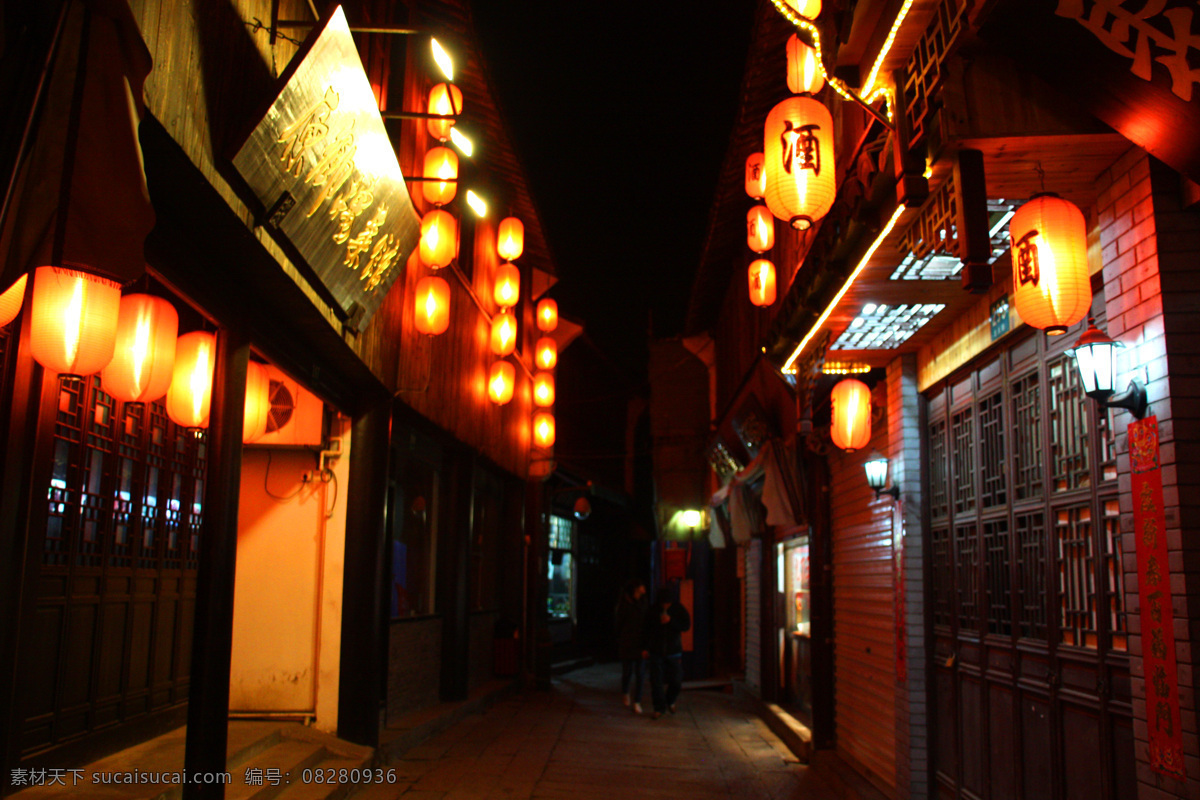 古镇夜景 江南水乡 夜市 商贩 灯笼 夜景 古镇街道 国内旅游 旅游摄影
