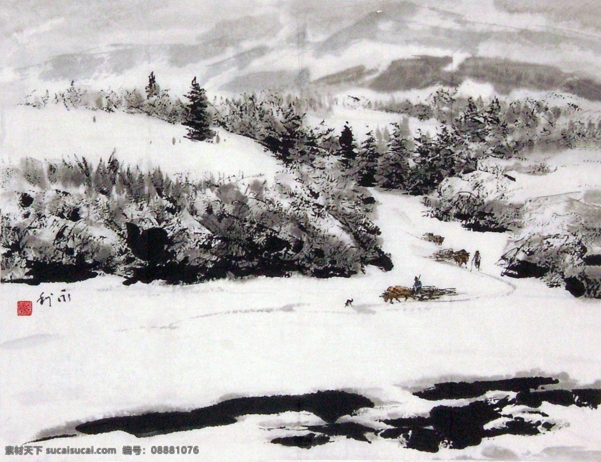 水墨雪山 水墨画 白雪 中国 水墨 山水画 中国水墨画 风景 山水 工笔画 艺术 古典 绘画书法 文化艺术 风景画 古典水墨画 壁画 古典画 国画 山水国画 群山 群山国画 远山 连山 树林 雪景 人物 小狗 车子 书法 bmp