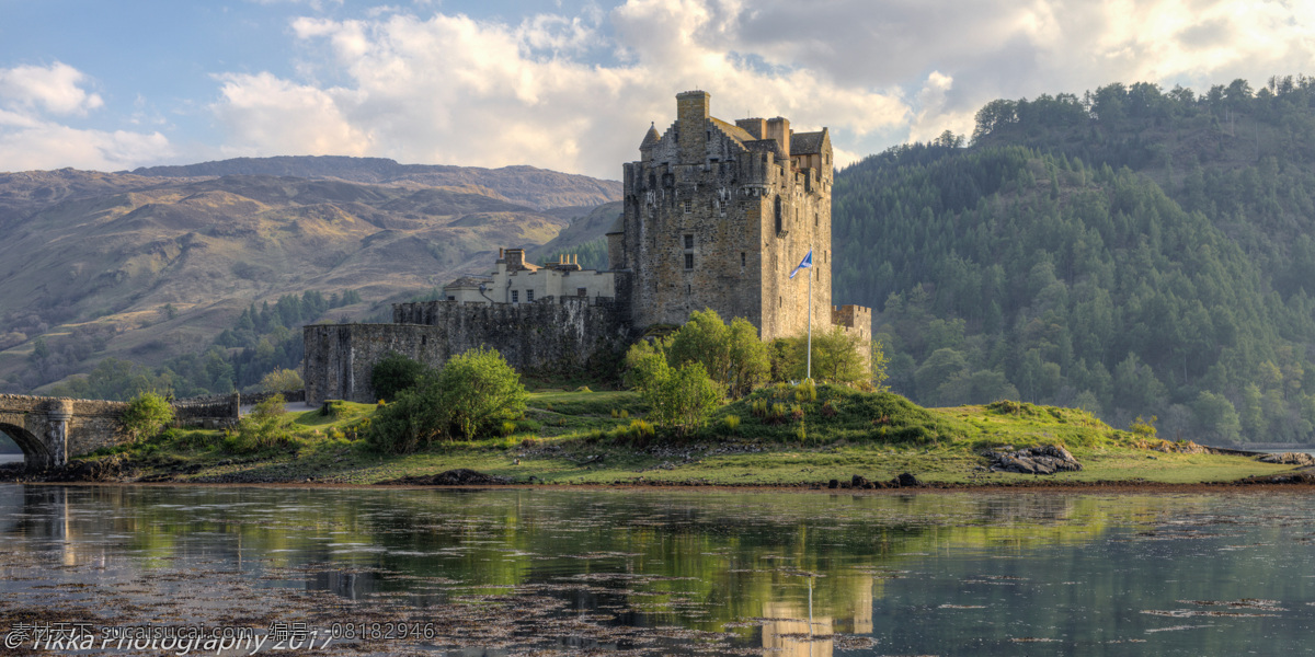 爱尔兰 朵 娜 城堡 朵娜城堡 湖水 倒影 旅游摄影 国外旅游