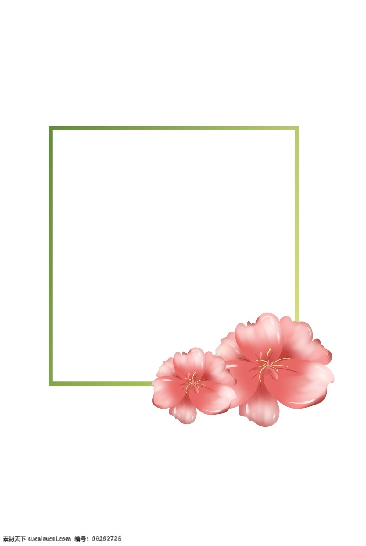 粉色 花瓣 手绘 装饰 边框 植物边框 花卉图案 手绘边框 美丽的花 大叶子 大自然 小清新 树叶子 叶子 夏天 插画 春天 植物