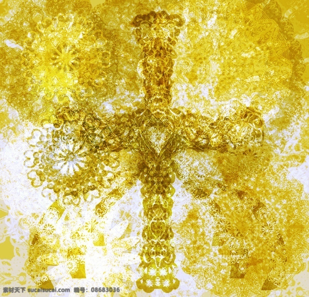 灿烂 华丽 底纹 图 十字架 华丽花纹花边 背景底纹 底纹边框