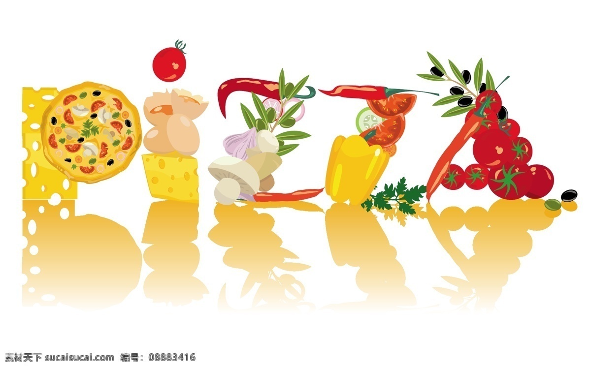 厨师 食物 矢量 pizza 卡通 可爱 辣椒 蘑菇 奶酪 矢量素材 蔬菜 芝士 西红柿 彩椒 矢量图 矢量人物