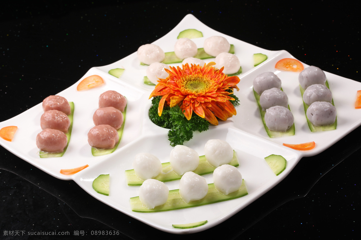 四宝丸 丸子 拼盘 烧烤 火锅 火锅菜品 涮锅子 火锅食材 食物原料 餐饮美食 传统美食 菜品 大全