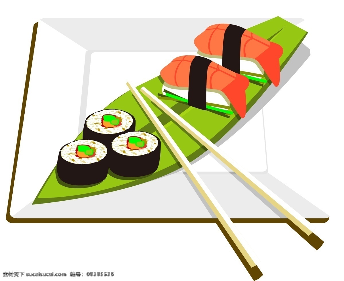 卡通 美味 寿司 三文鱼 矢量 元素 日式 矢量元素 透明元素 快餐 免抠元素