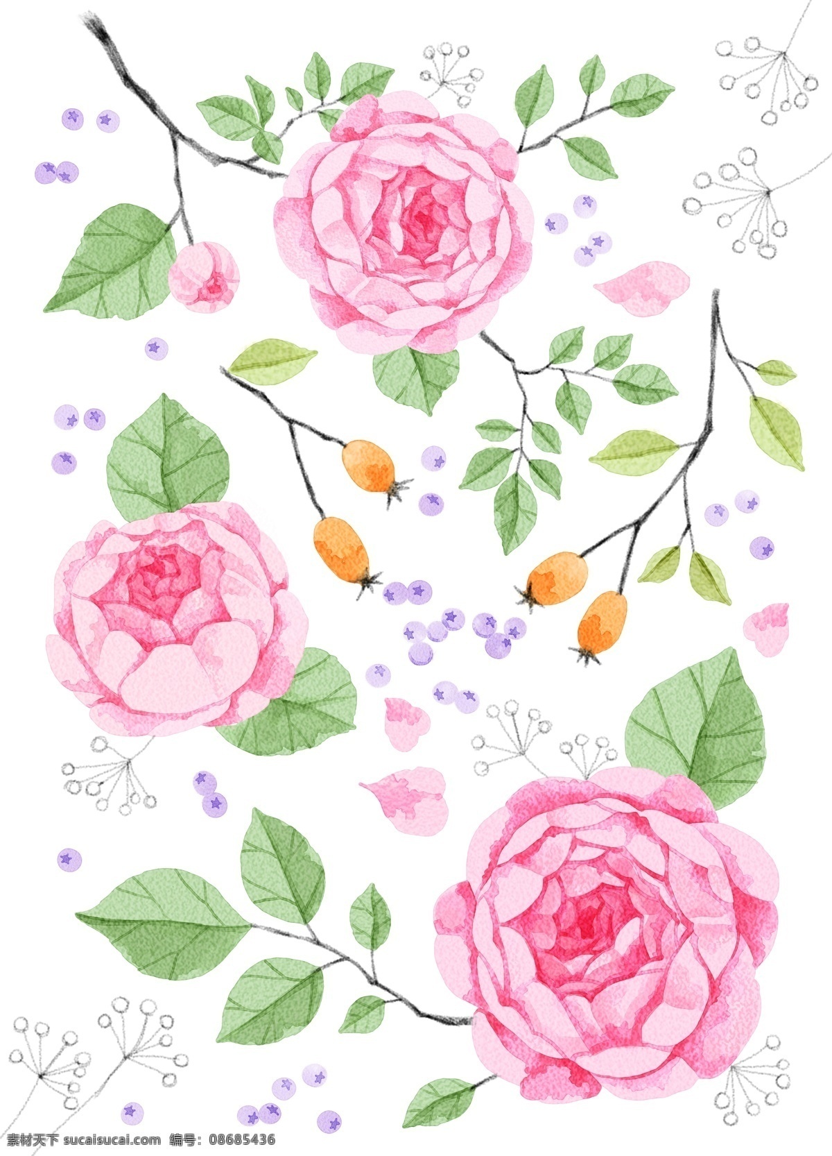花 花朵儿 鲜花绿叶 插画 插画创意 美术 美术创意 色彩 色彩创意 分层素材 花纹 花纹插画 印花 手绘花 装饰花 水墨花 水墨花设计 水墨花模板 水墨花纹 花朵 印染 传统花纹 花儿 美女 背景 花边 生物世界 花草