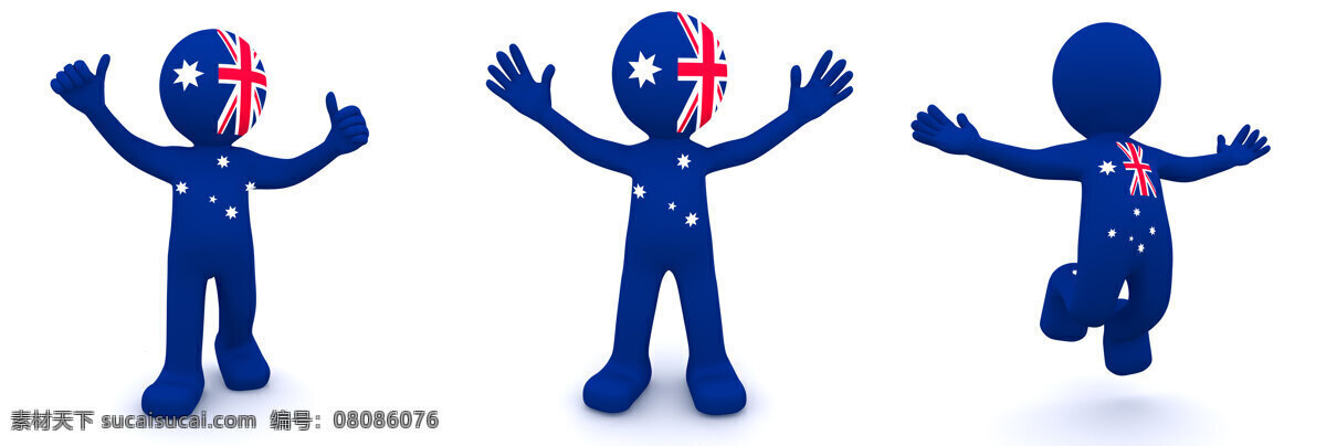 3d 人物 质感 澳大利亚 国旗