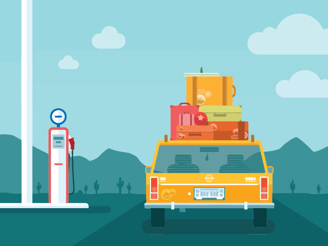 车 旅行 加油站 矢量图 日常生活