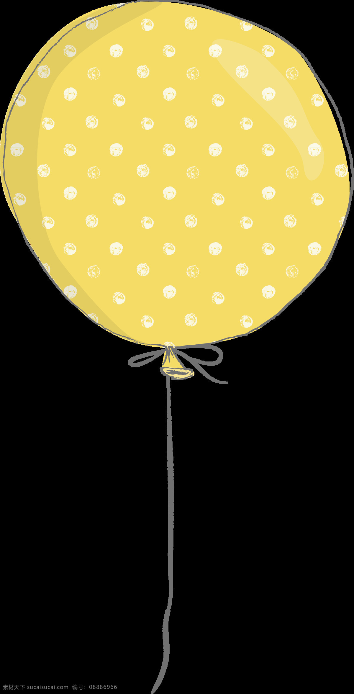 卡通 黄色 氢气球 元素 png元素 飞舞 免抠元素 漂浮 气球 透明素材