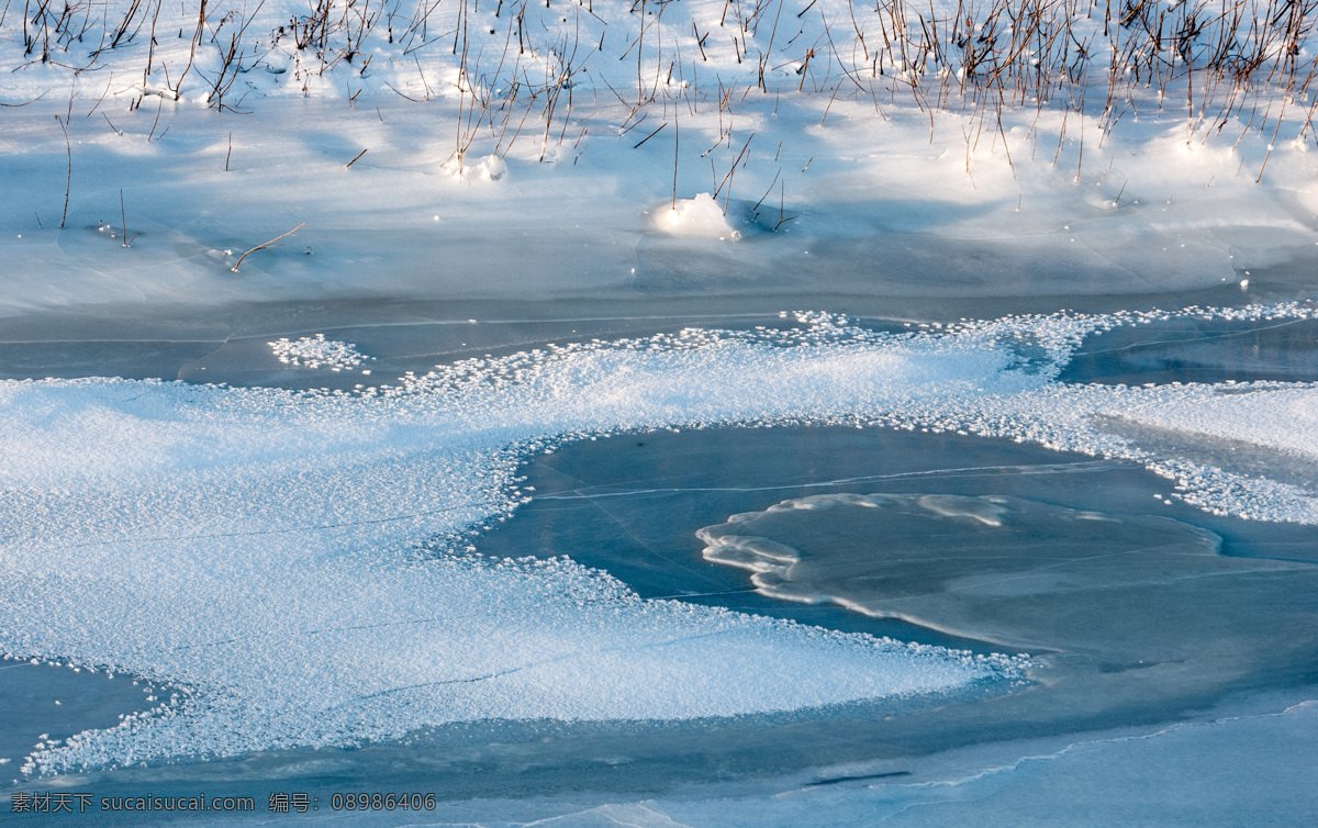 美丽 雪地 湖泊 冬天风景 雪景 自然风景 山水风景 风景图片