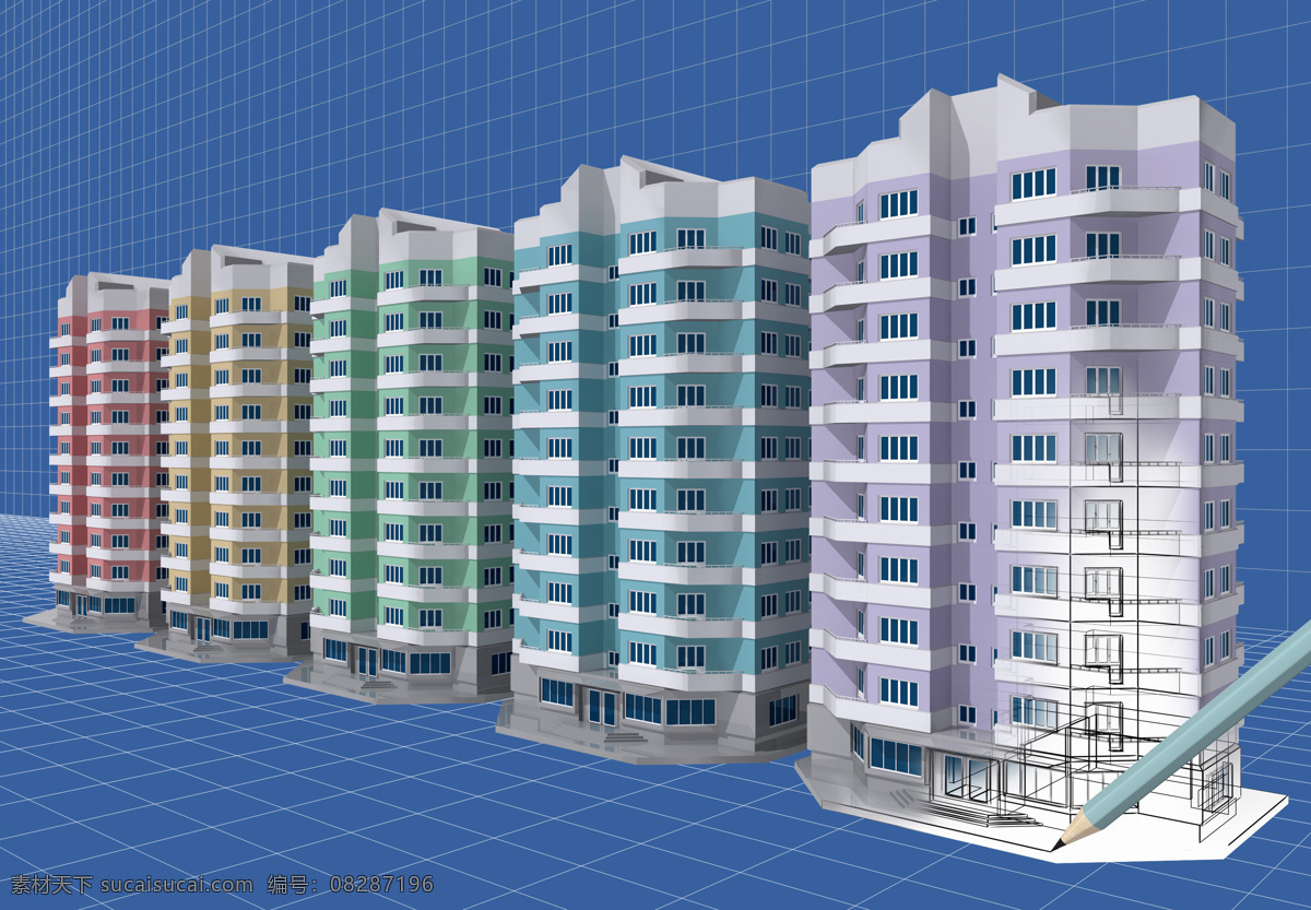 商品房 3d 效果图 别墅设计图纸 建筑设计 别墅 建筑效果图 卡通房子 别墅设计 洋房建筑设计 环境家居